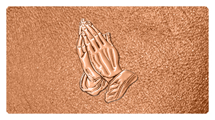 DSC700 516 CP SH CP Copper Praying Hands Shimmer Copper Background